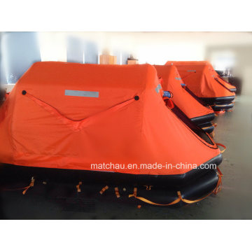 Yacht Useing Throw Over Board Inflatable Life Raft